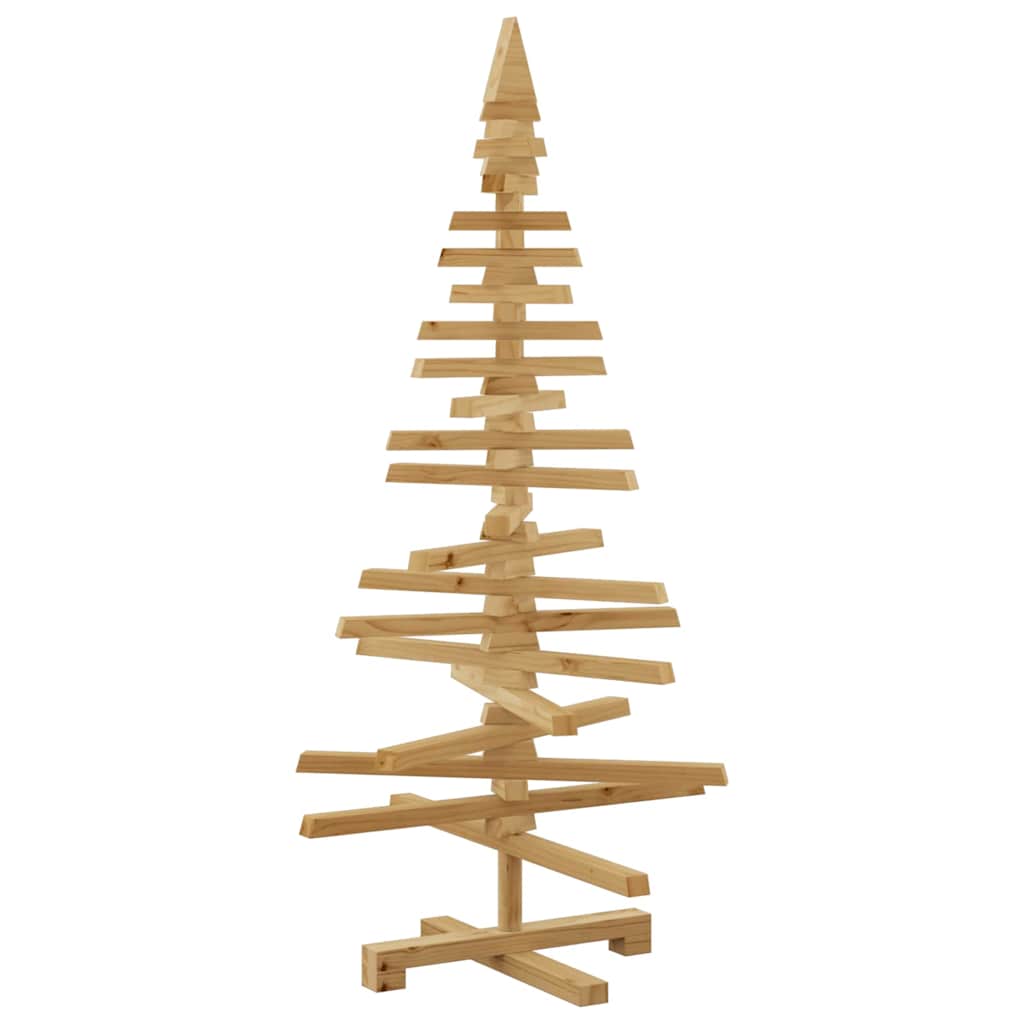 vidaXL Drewniana choinka z podstawą Brązowy 120 cm Lite drewno sosnowe