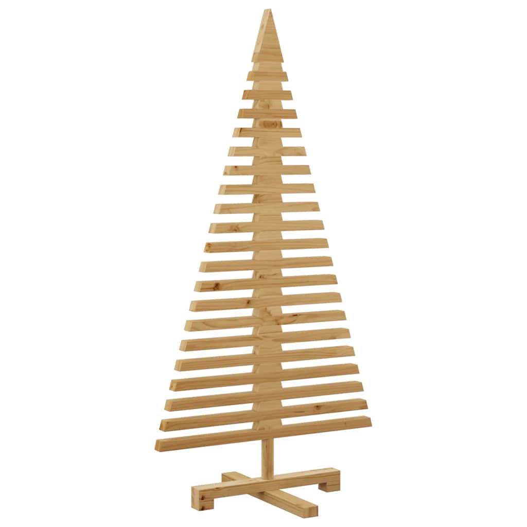 vidaXL Drewniana choinka z podstawą Brązowy 120 cm Lite drewno sosnowe