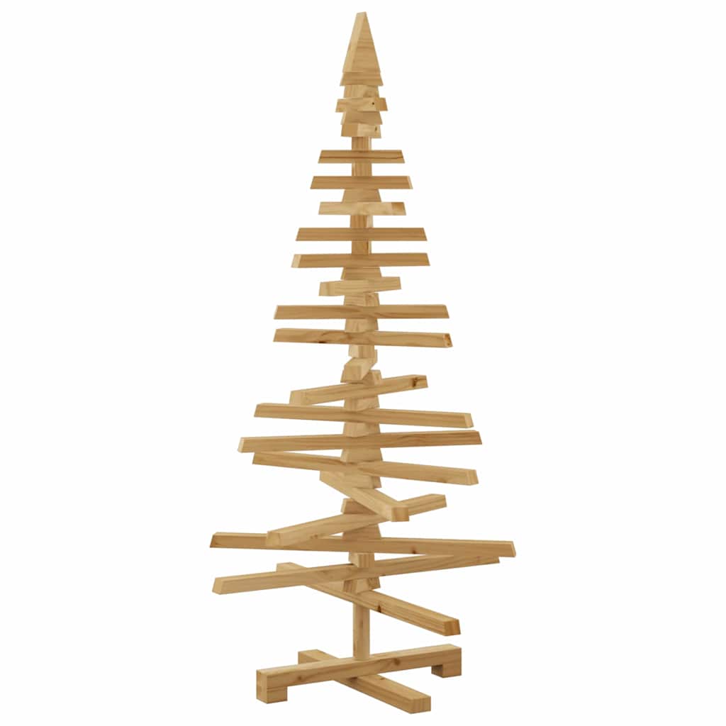 vidaXL Drewniana choinka z podstawą Brązowy 120 cm Lite drewno sosnowe