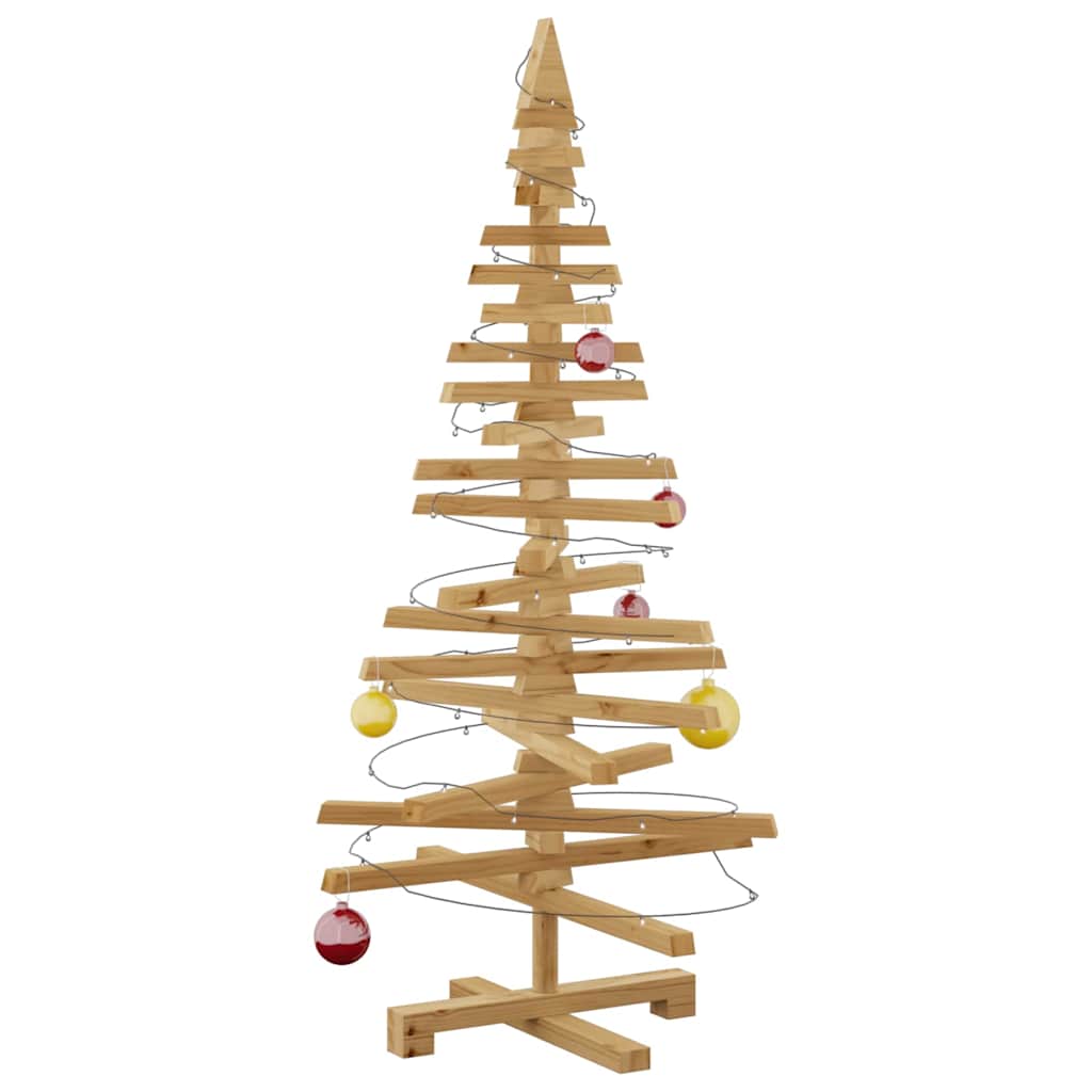 vidaXL Drewniana choinka z podstawą Brązowy 120 cm Lite drewno sosnowe