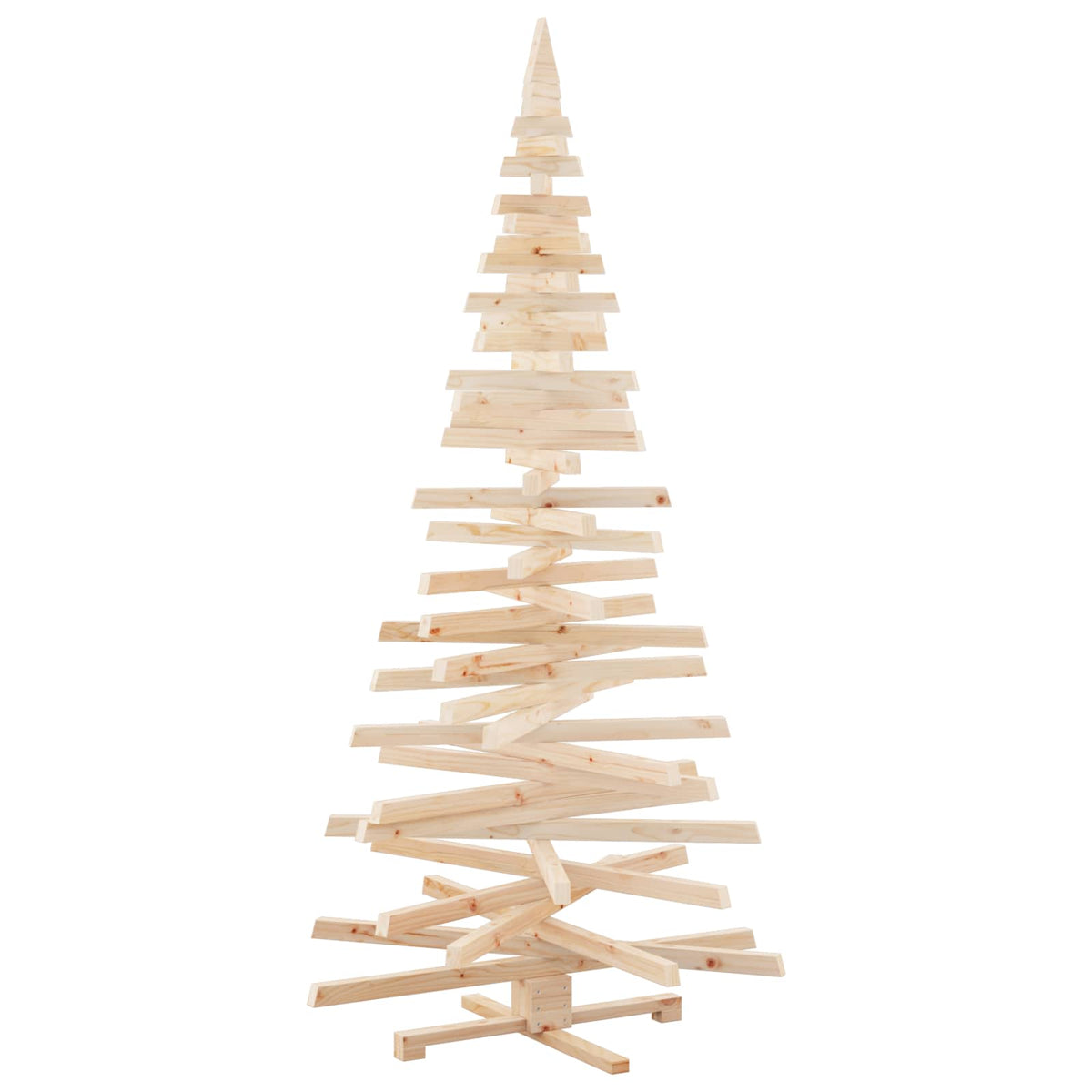 vidaXL Choinki z podstawą Naturalny 210 cm Lite drewno sosnowe