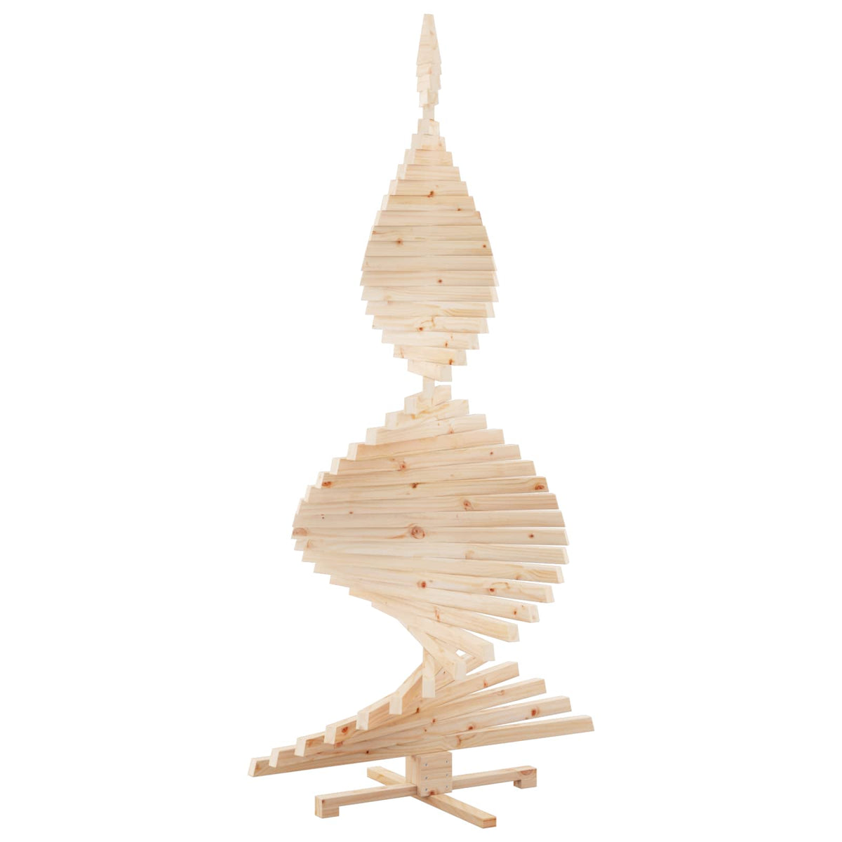 vidaXL Choinki z podstawą Naturalny 210 cm Lite drewno sosnowe