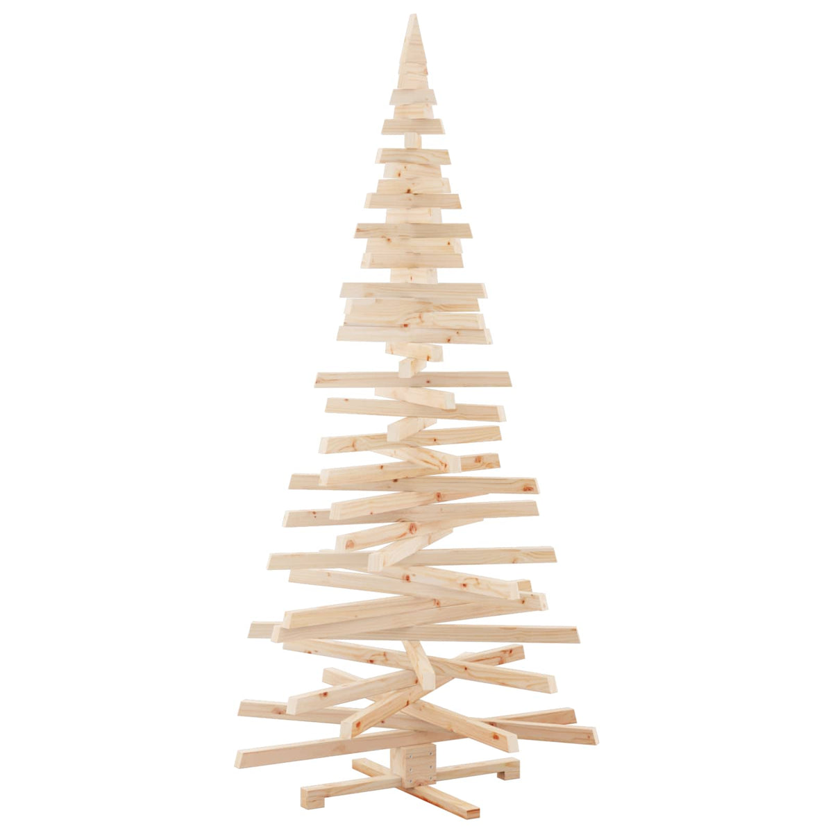 vidaXL Choinki z podstawą Naturalny 210 cm Lite drewno sosnowe