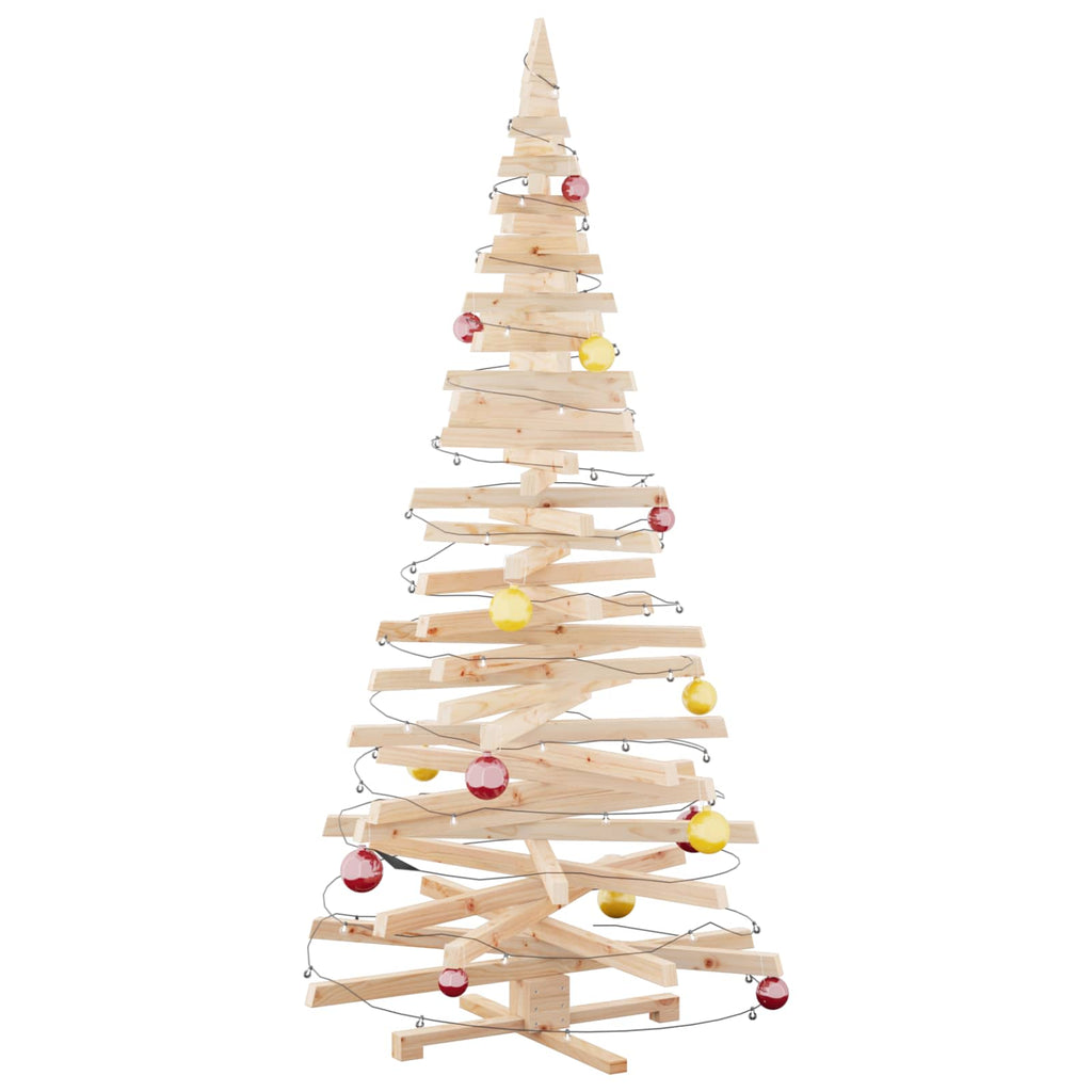 vidaXL Choinki z podstawą Naturalny 210 cm Lite drewno sosnowe