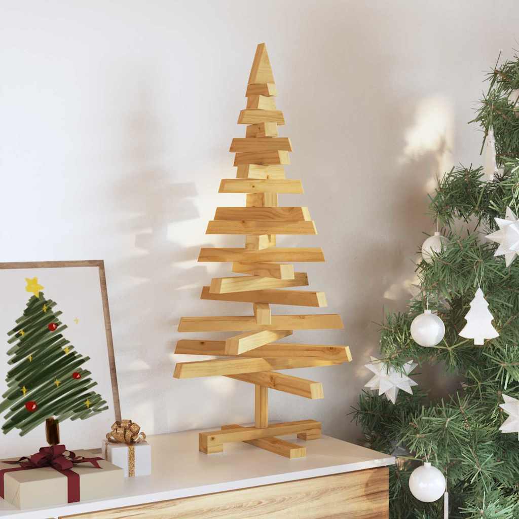 vidaXL Choinki z podstawą Brązowy 90 cm Lite drewno sosnowe
