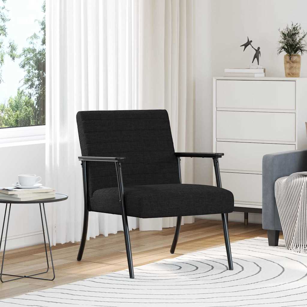 vidaXL fotel Czarny 59 x 75 x 78 cm tkanina