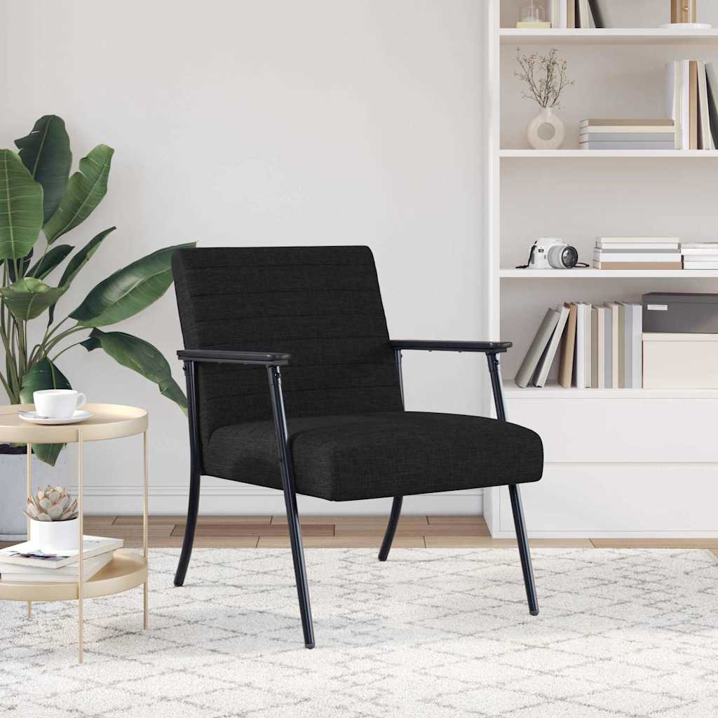 vidaXL fotel Czarny 59 x 75 x 78 cm tkanina