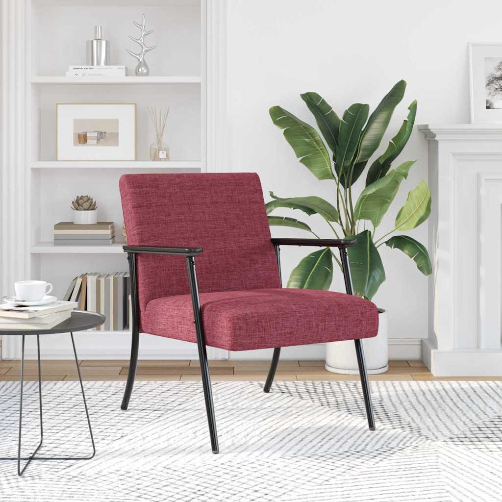 vidaXL fotel Czerwone wino 59 x 75 x 78 cm tkanina