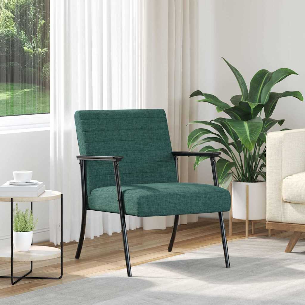vidaXL fotel Ciemna zieleń 59 x 75 x 78 cm tkanina
