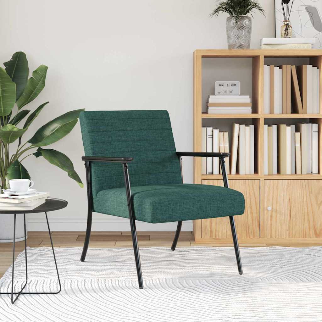 vidaXL fotel Ciemna zieleń 59 x 75 x 78 cm tkanina