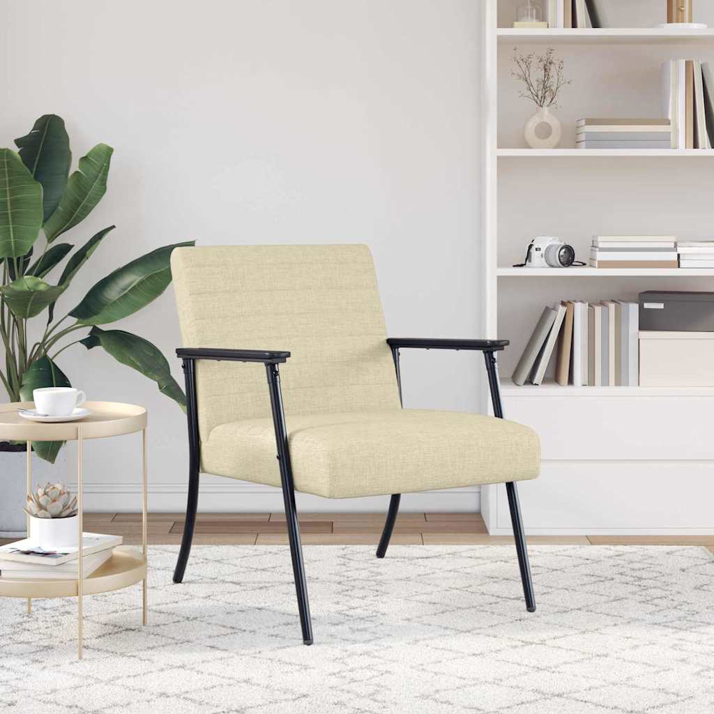 vidaXL fotel Kremowy 59 x 75 x 78 cm tkanina