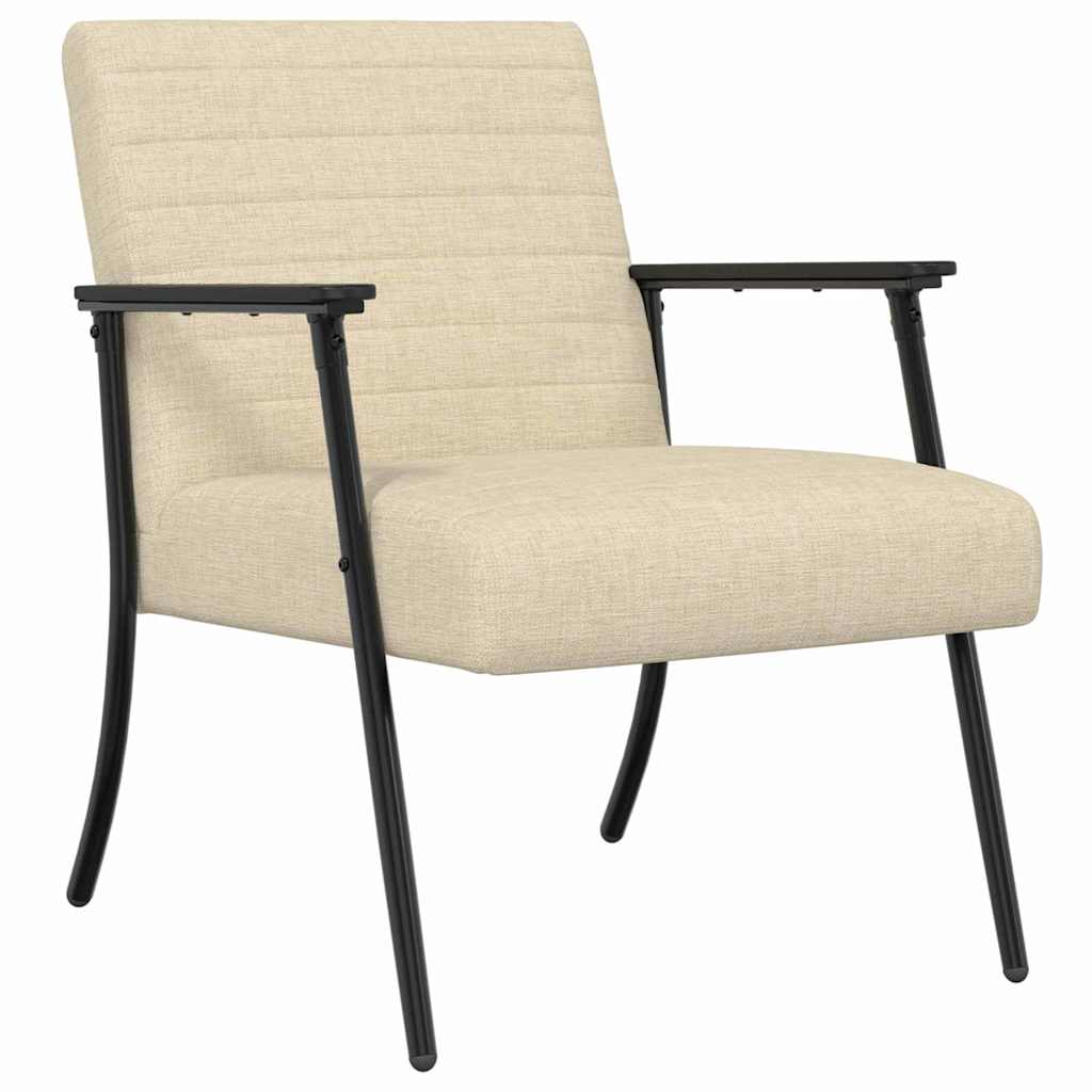 vidaXL fotel Kremowy 59 x 75 x 78 cm tkanina