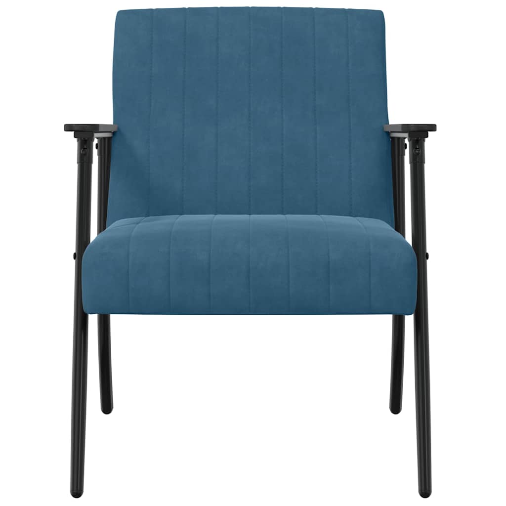 vidaXL fotel Niebieski 59 x 75 x 78 cm Aksamit