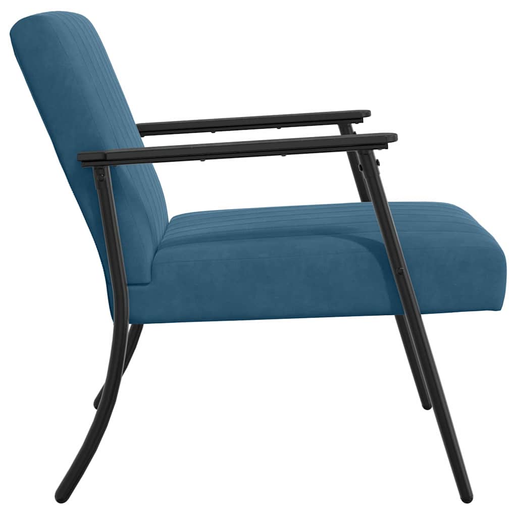 vidaXL fotel Niebieski 59 x 75 x 78 cm Aksamit