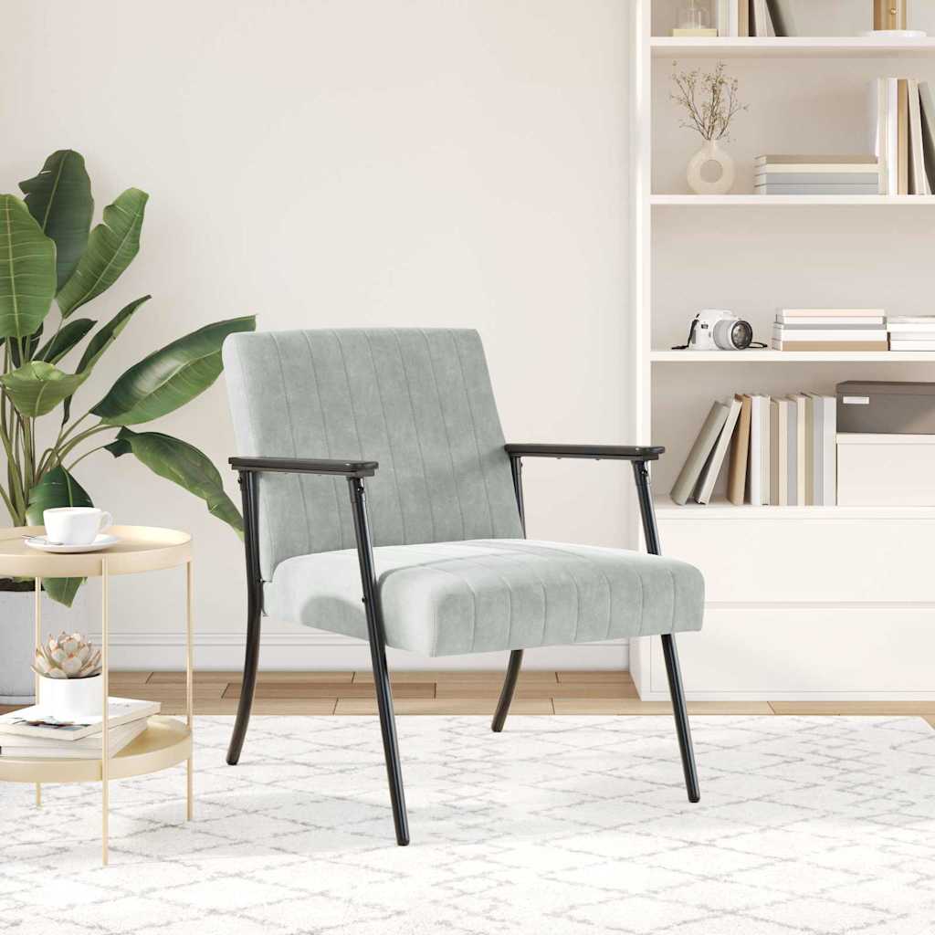 vidaXL fotel Jasnoszary 59 x 75 x 78 cm Aksamit