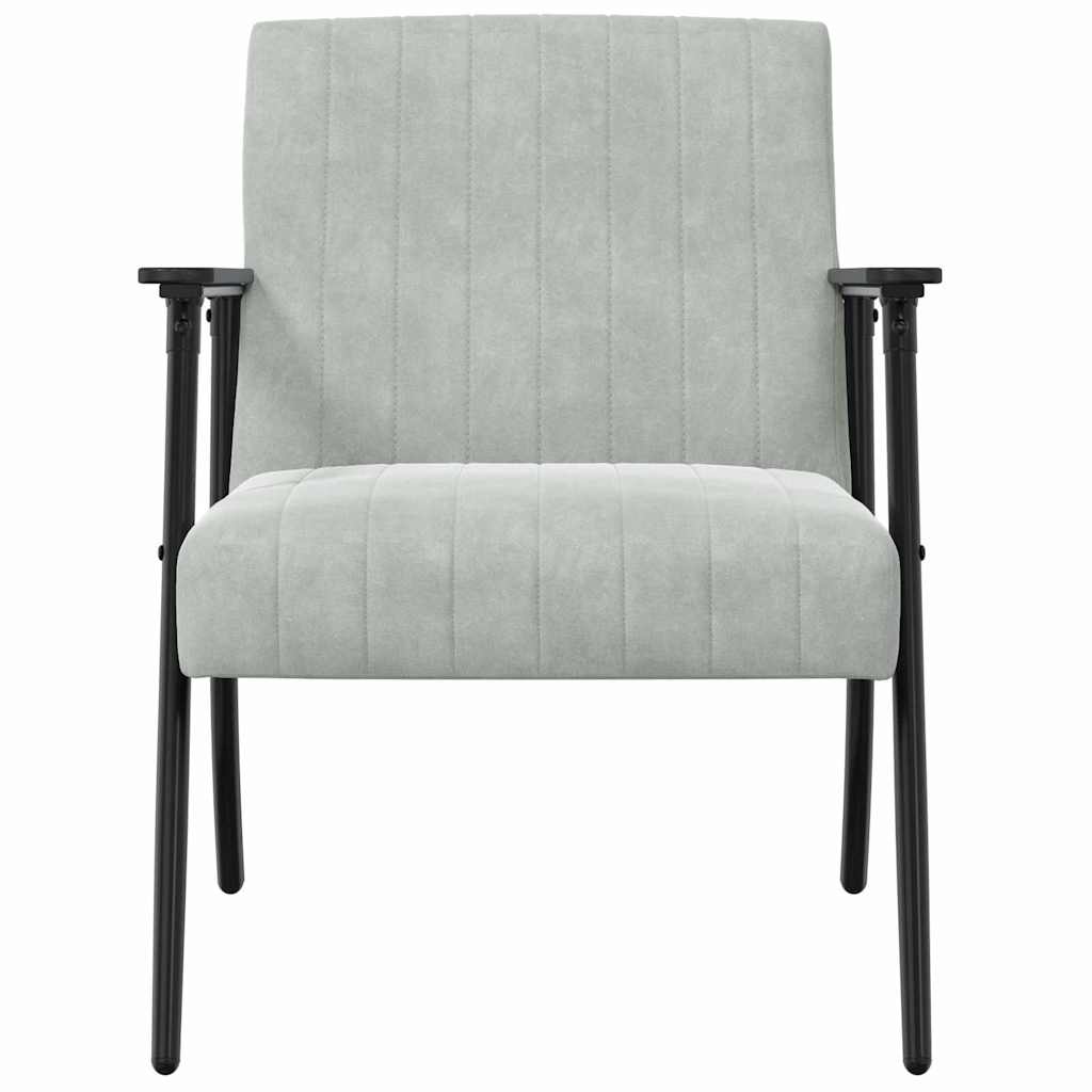 vidaXL fotel Jasnoszary 59 x 75 x 78 cm Aksamit