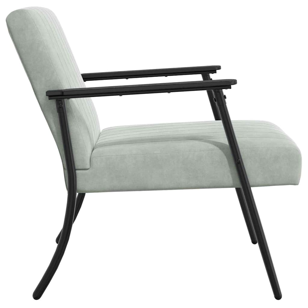 vidaXL fotel Jasnoszary 59 x 75 x 78 cm Aksamit