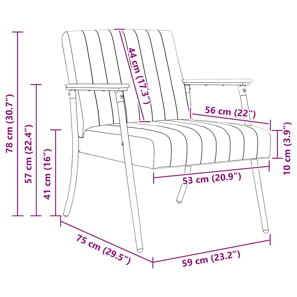 vidaXL fotel Jasnoszary 59 x 75 x 78 cm Aksamit