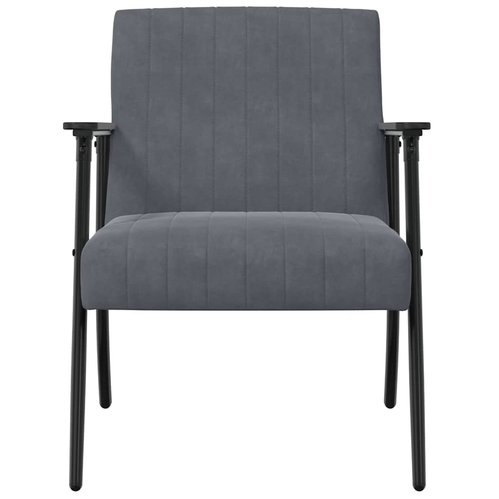 vidaXL fotel Ciemnoszary 59 x 75 x 78 cm Aksamit