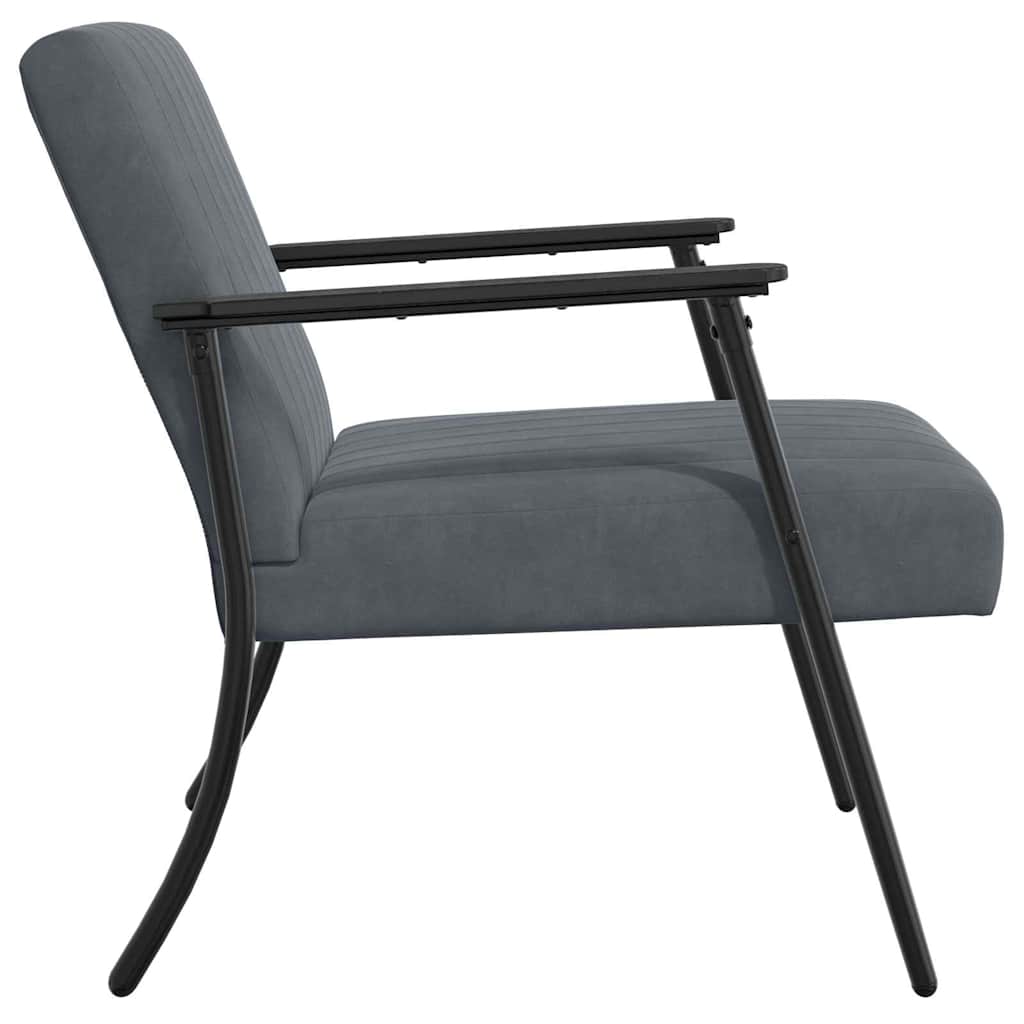 vidaXL fotel Ciemnoszary 59 x 75 x 78 cm Aksamit