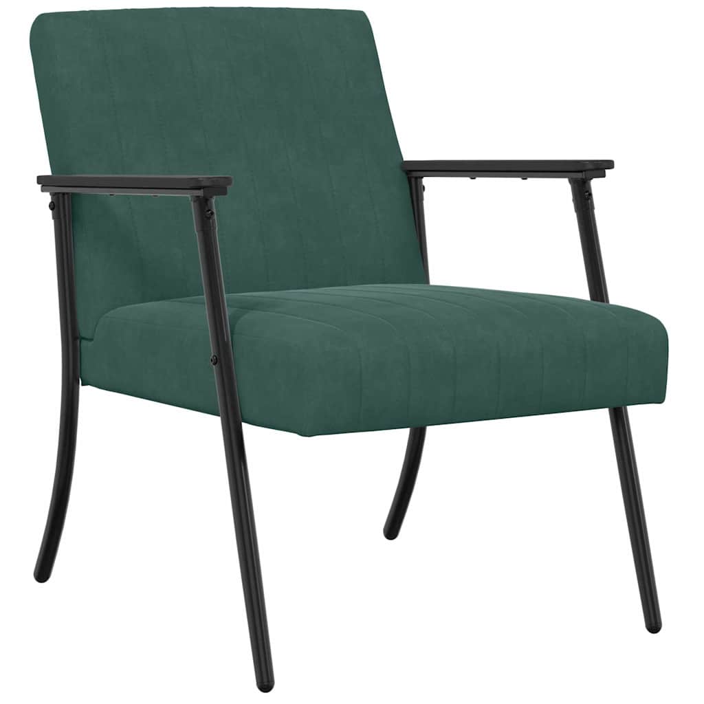 vidaXL fotel Ciemna zieleń 59 x 75 x 78 cm Aksamit