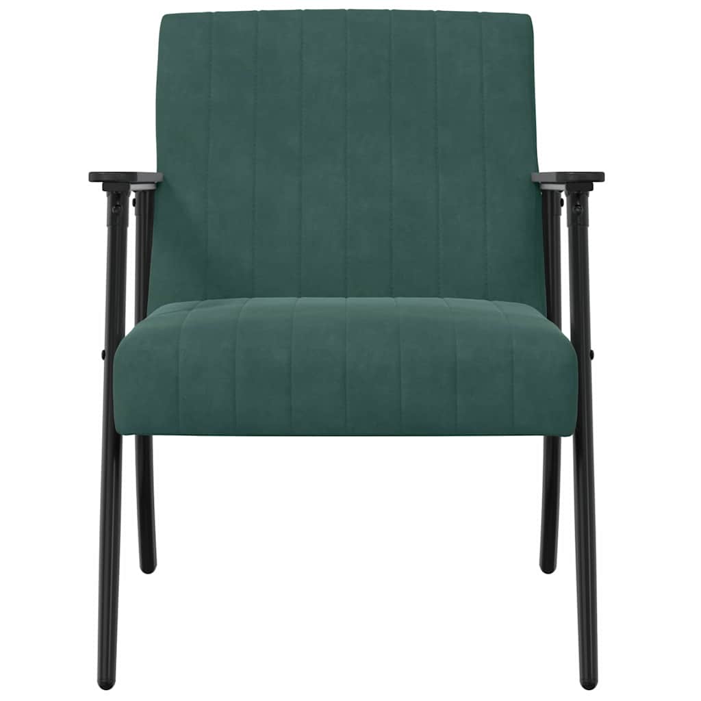 vidaXL fotel Ciemna zieleń 59 x 75 x 78 cm Aksamit