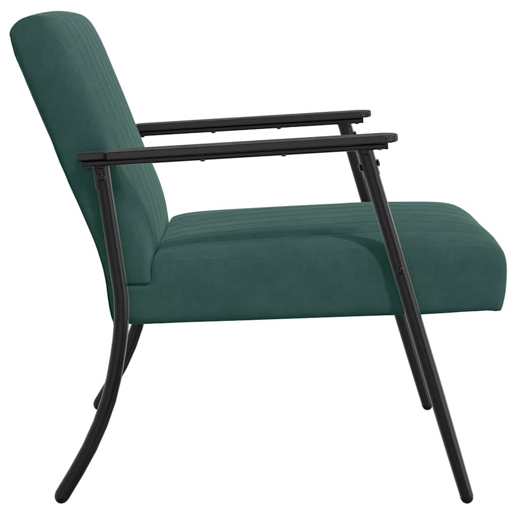 vidaXL fotel Ciemna zieleń 59 x 75 x 78 cm Aksamit