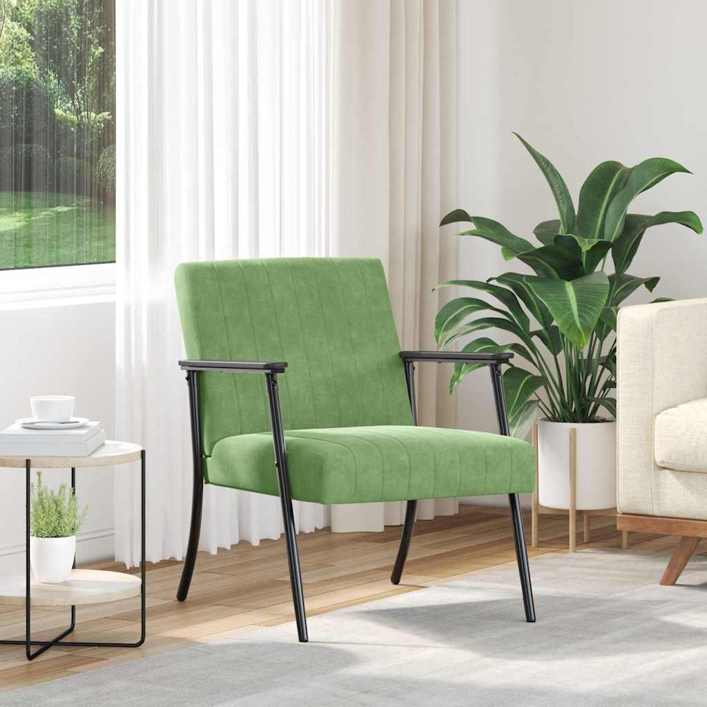 vidaXL fotel Jasnozielony 59 x 75 x 78 cm Aksamit