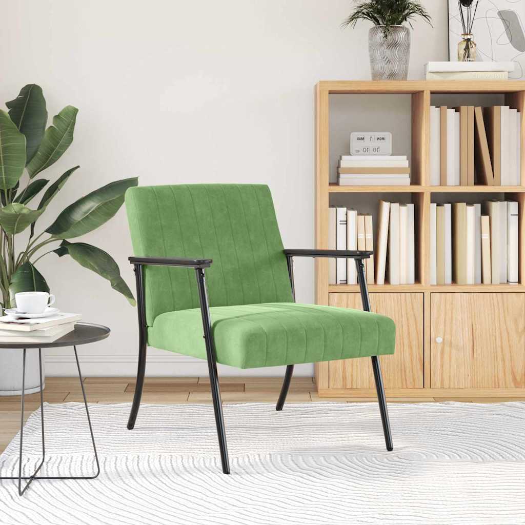 vidaXL fotel Jasnozielony 59 x 75 x 78 cm Aksamit
