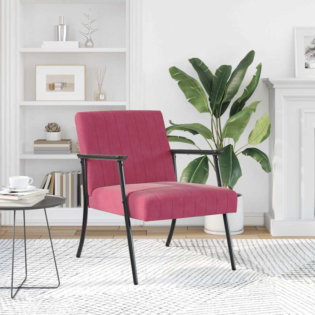 vidaXL fotel Czerwone wino 59 x 75 x 78 cm Aksamit