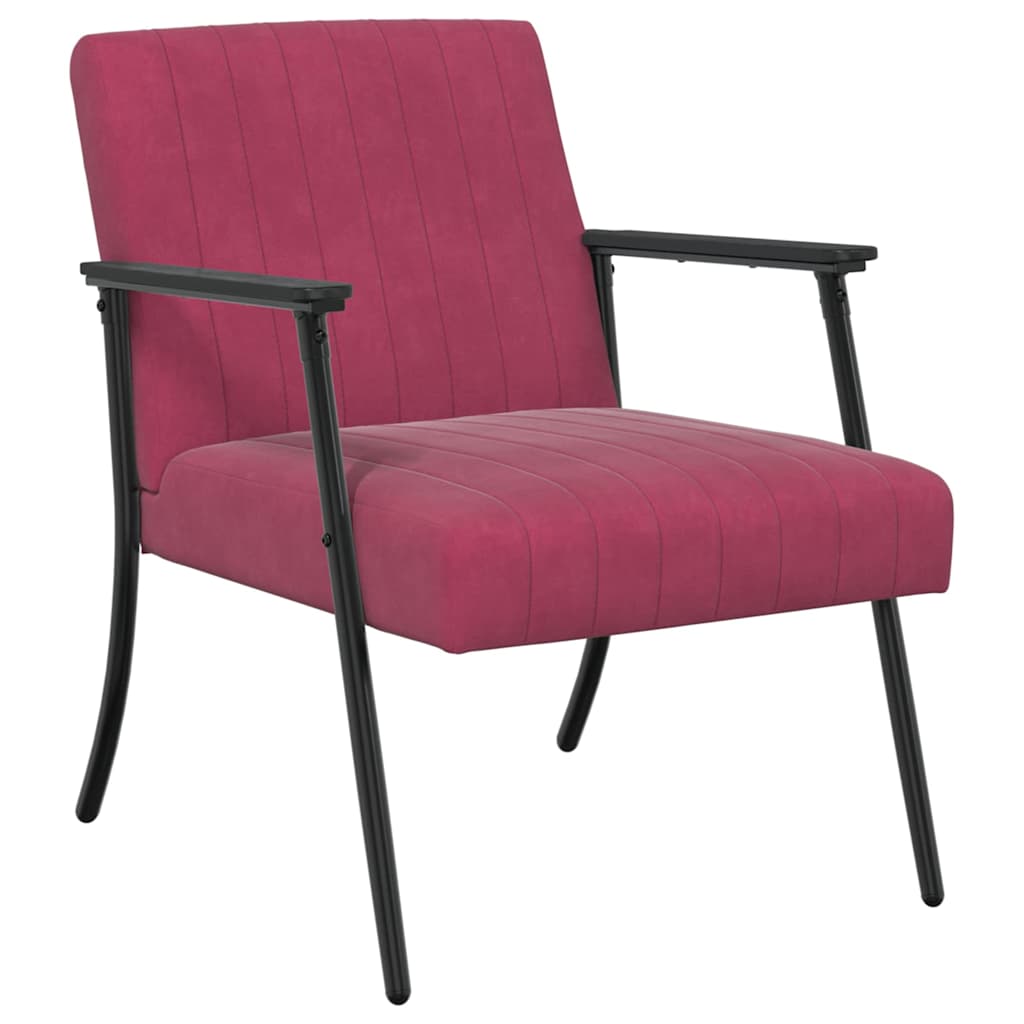 vidaXL fotel Czerwone wino 59 x 75 x 78 cm Aksamit