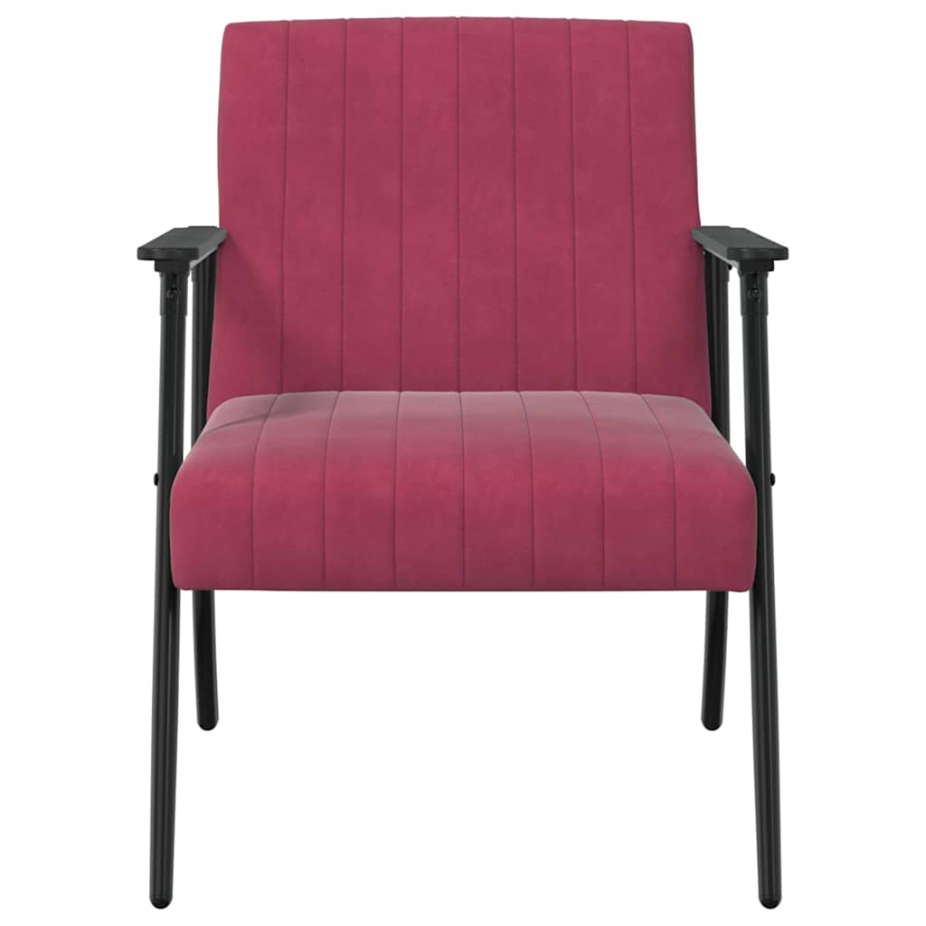 vidaXL fotel Czerwone wino 59 x 75 x 78 cm Aksamit