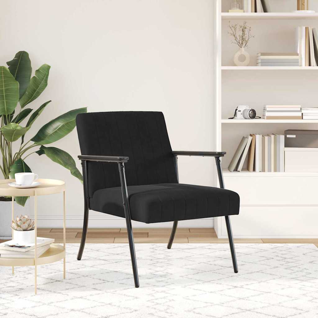 vidaXL fotel Czarny 59 x 75 x 78 cm Aksamit