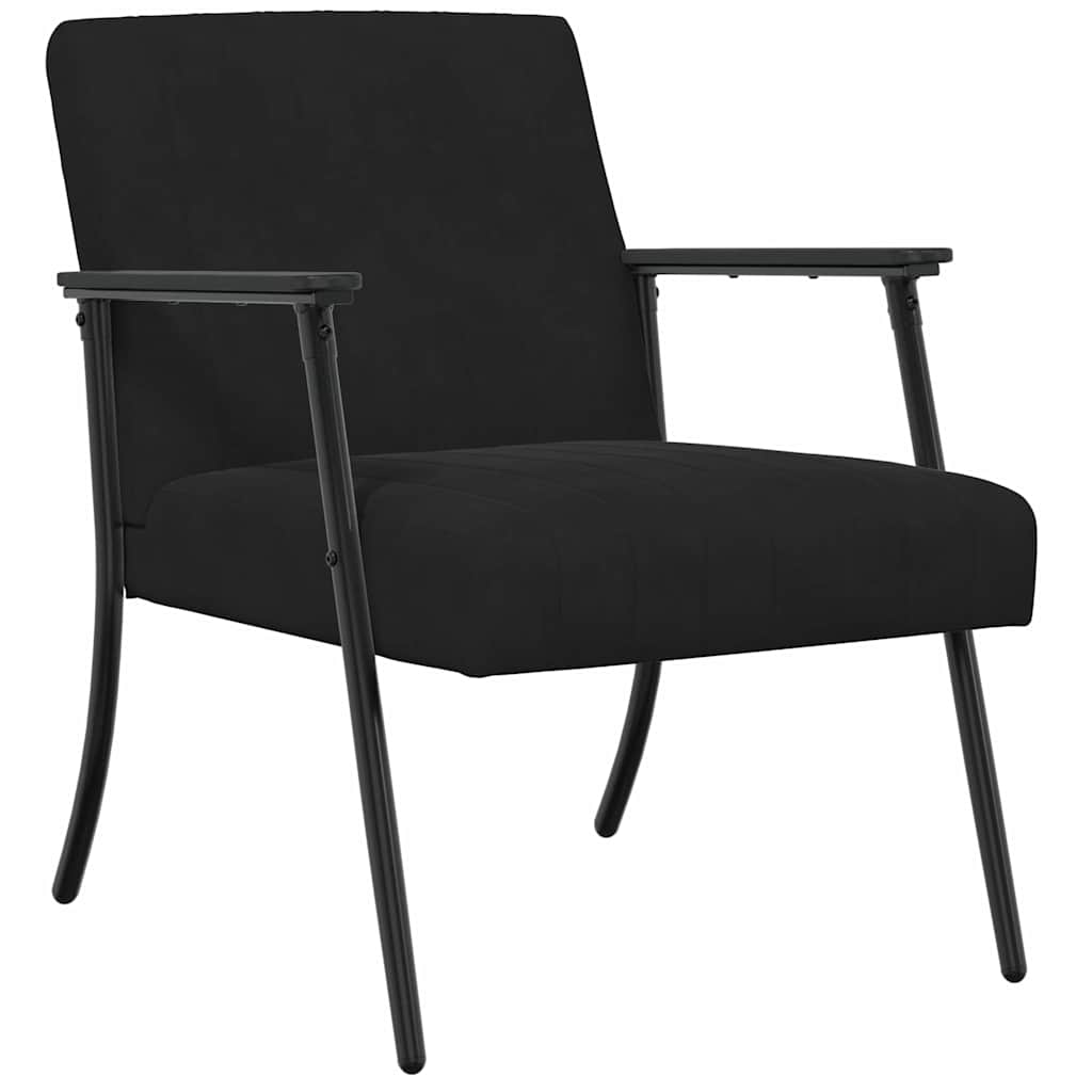 vidaXL fotel Czarny 59 x 75 x 78 cm Aksamit