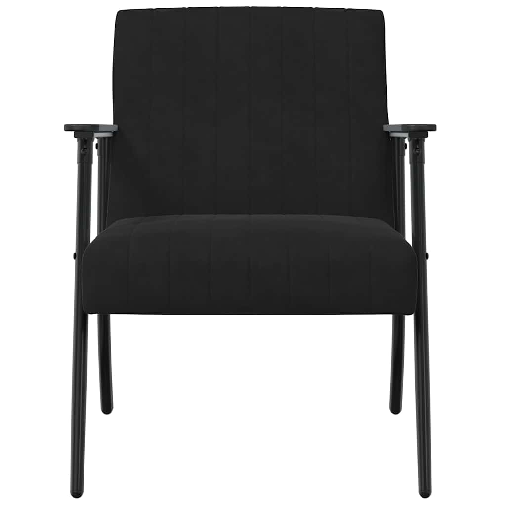 vidaXL fotel Czarny 59 x 75 x 78 cm Aksamit