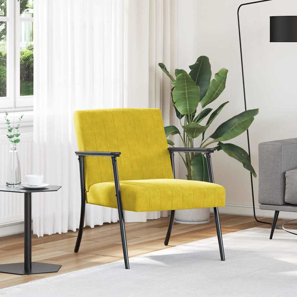 vidaXL fotel Żółty 59 x 75 x 78 cm Aksamit