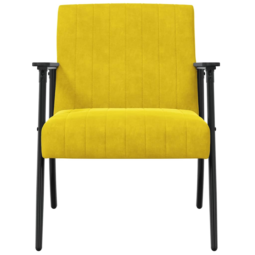 vidaXL fotel Żółty 59 x 75 x 78 cm Aksamit