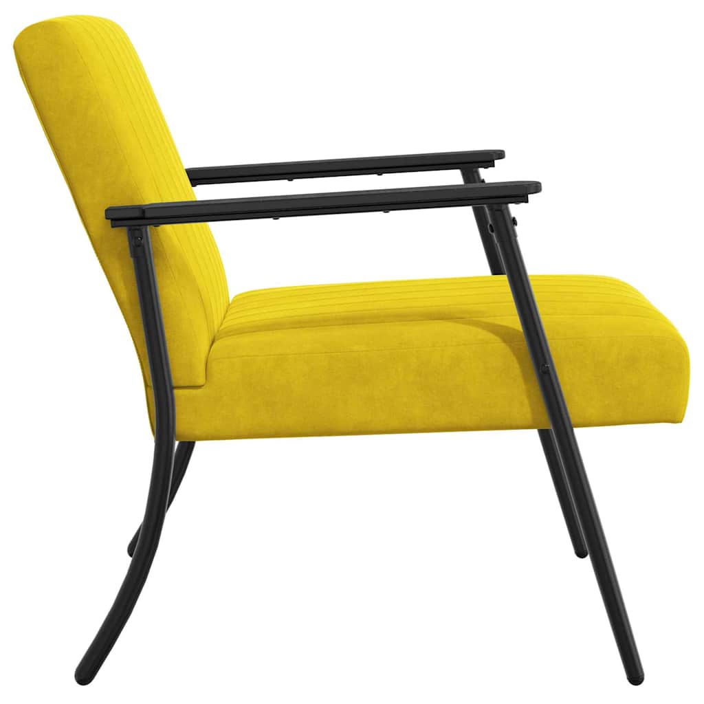 vidaXL fotel Żółty 59 x 75 x 78 cm Aksamit