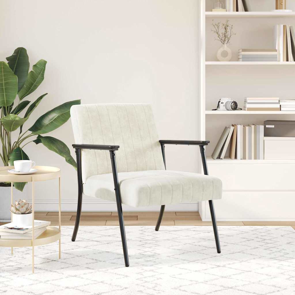 vidaXL fotel Kremowy 59 x 75 x 78 cm Aksamit