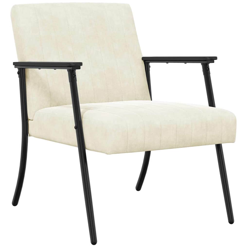vidaXL fotel Kremowy 59 x 75 x 78 cm Aksamit