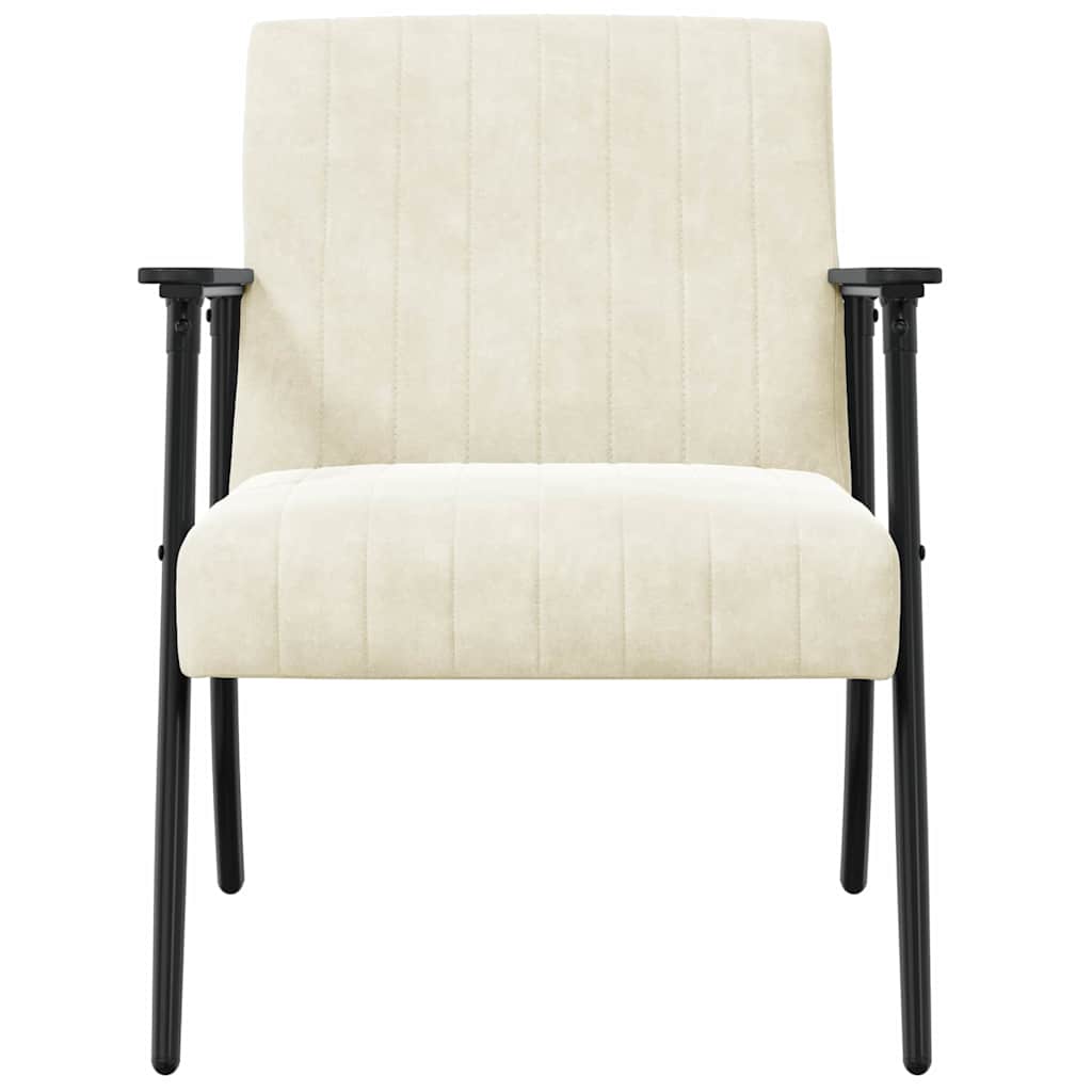 vidaXL fotel Kremowy 59 x 75 x 78 cm Aksamit