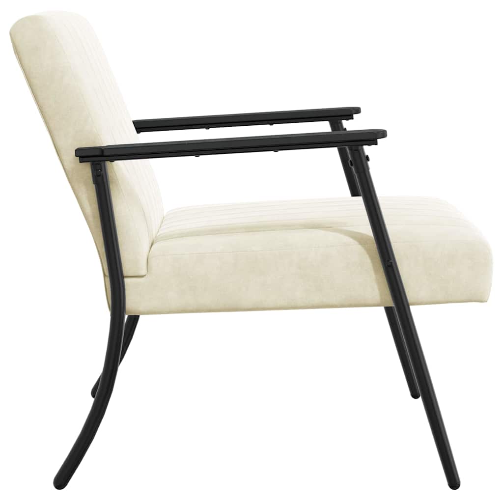 vidaXL fotel Kremowy 59 x 75 x 78 cm Aksamit