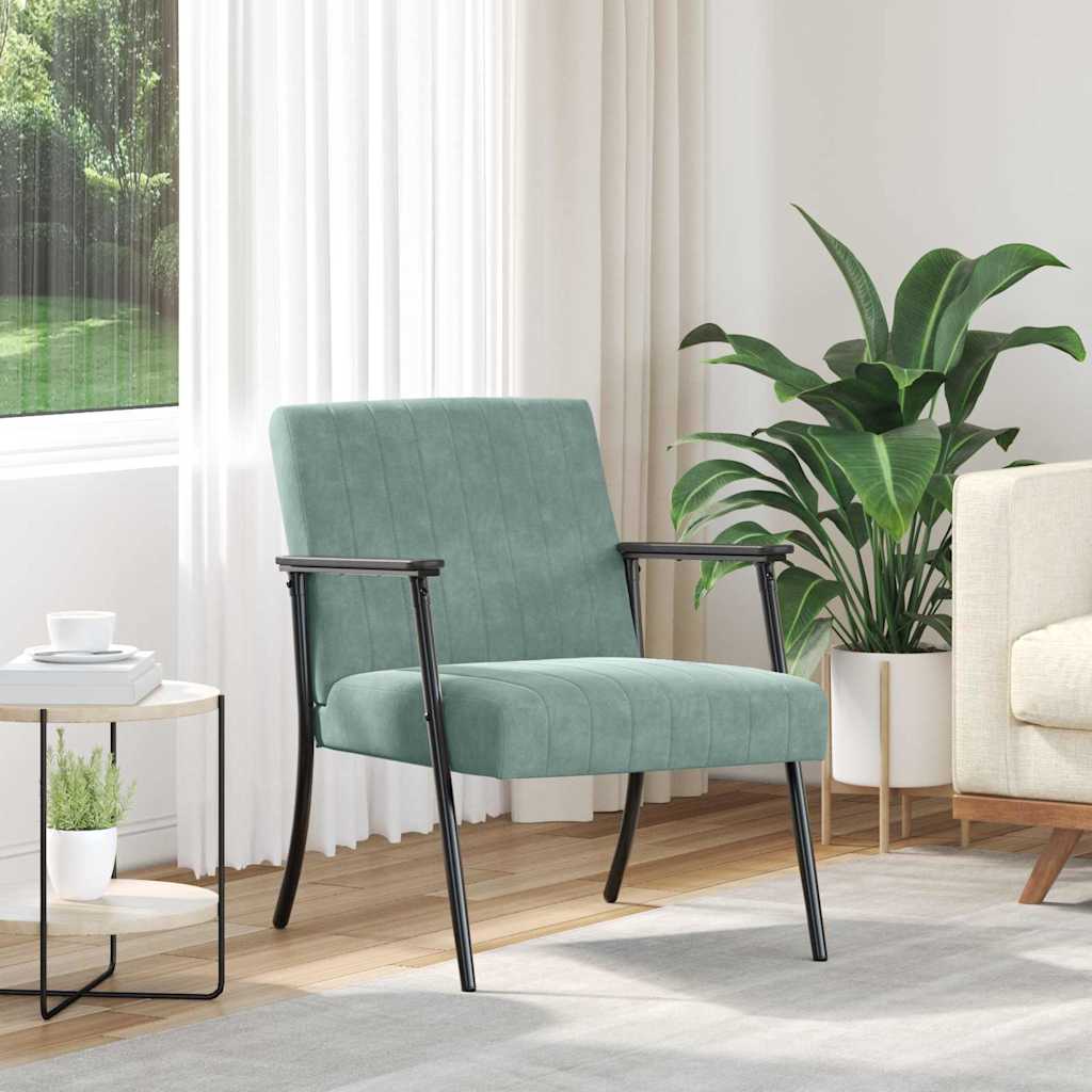 vidaXL fotel Zielony morski 59 x 75 x 78 cm Aksamit