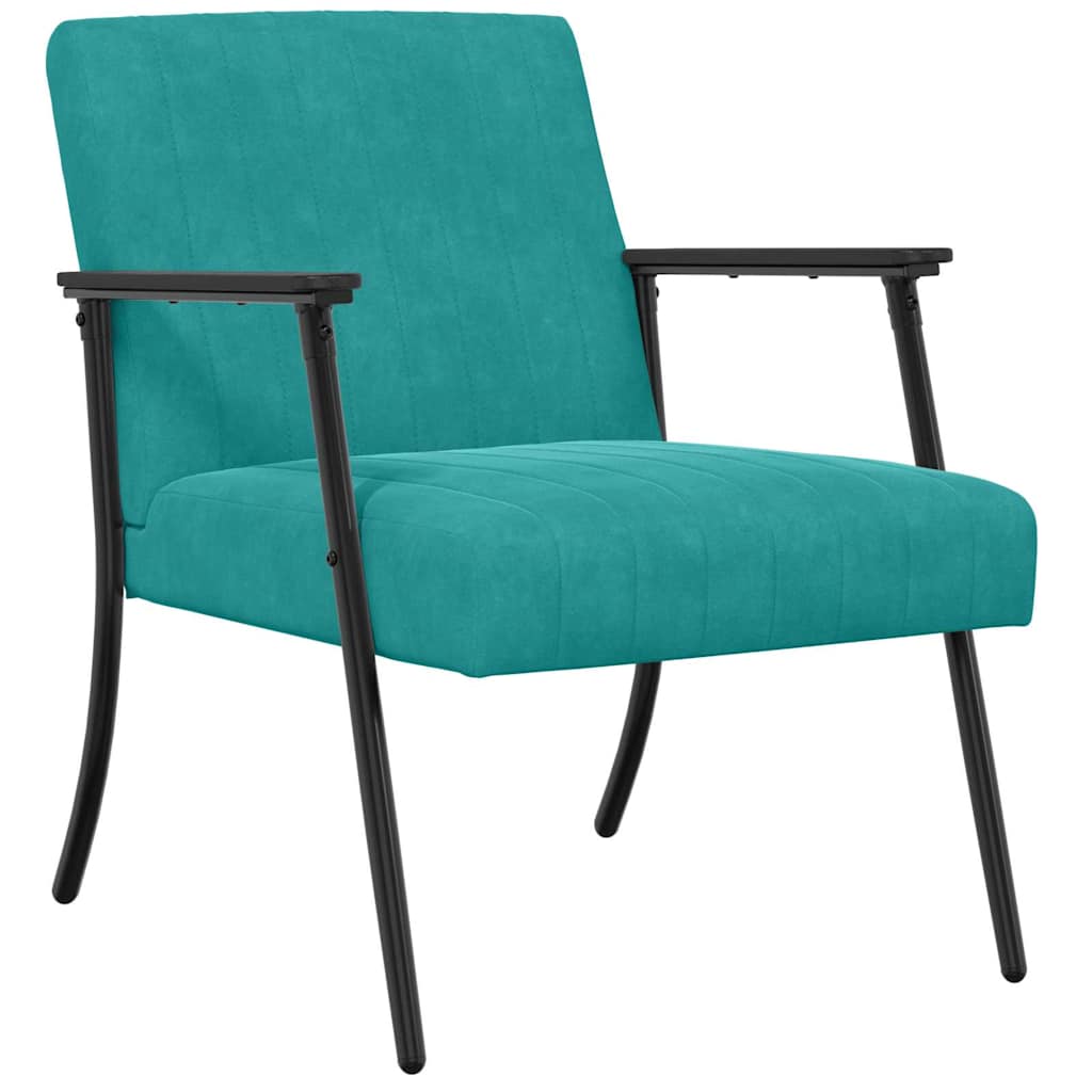 vidaXL fotel Turkusowy 59 x 75 x 78 cm Aksamit