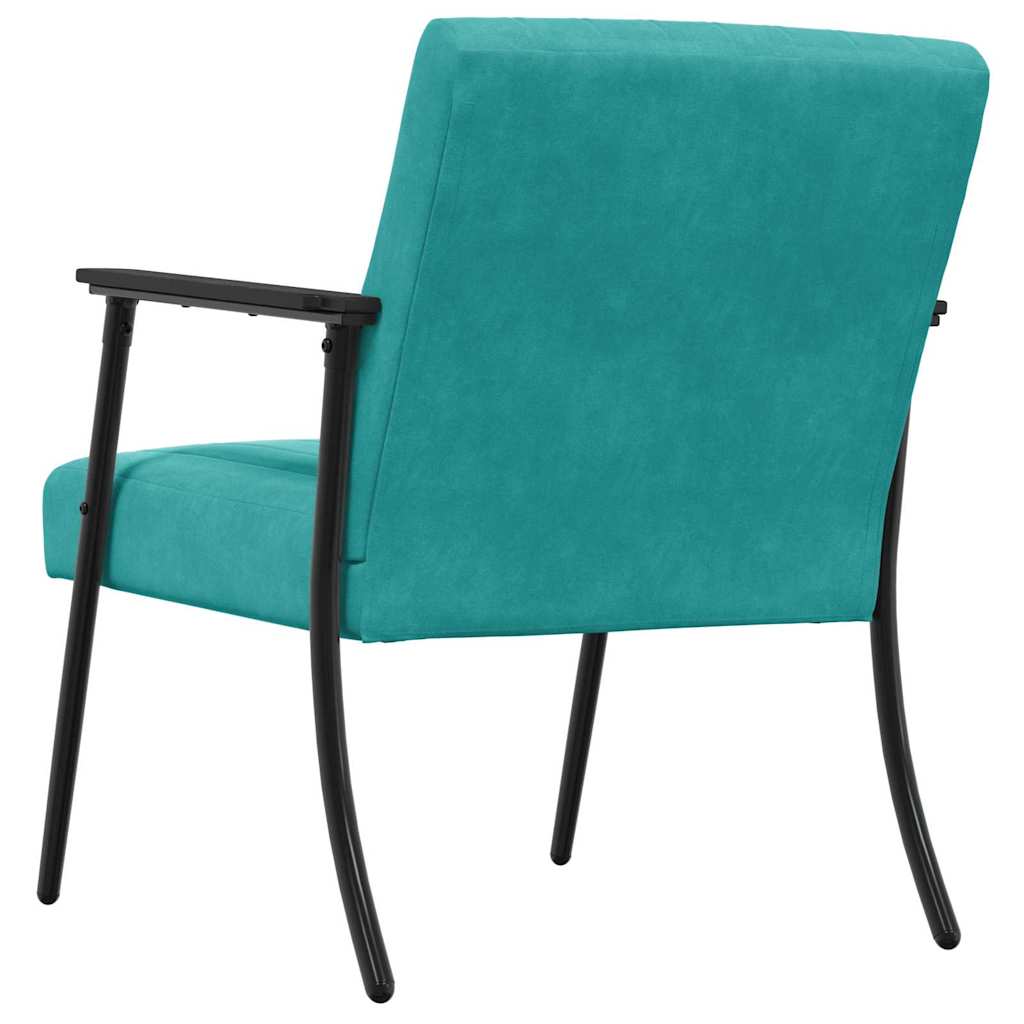 vidaXL fotel Turkusowy 59 x 75 x 78 cm Aksamit