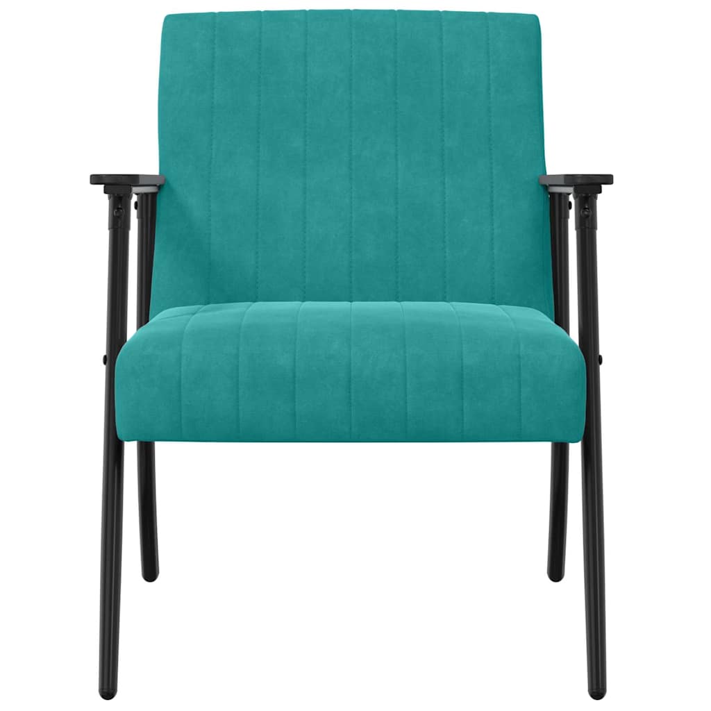 vidaXL fotel Turkusowy 59 x 75 x 78 cm Aksamit