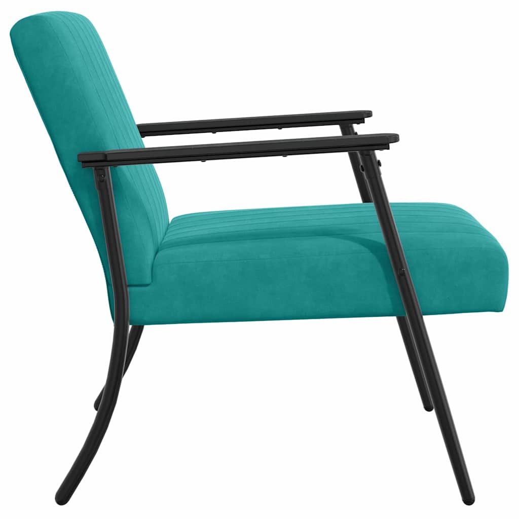 vidaXL fotel Turkusowy 59 x 75 x 78 cm Aksamit