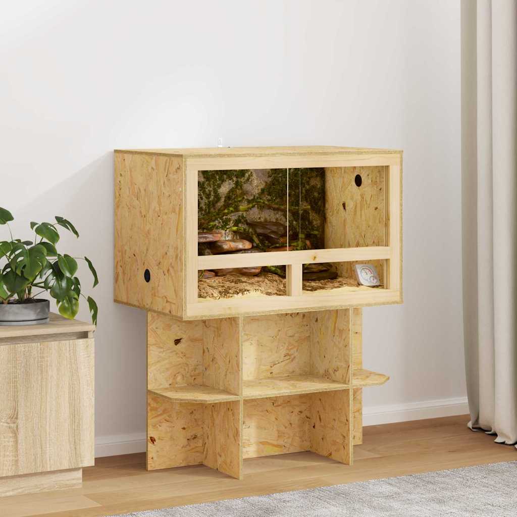 vidaXL Terrarium Brązowy 80 x 50 x 50 cm OSB