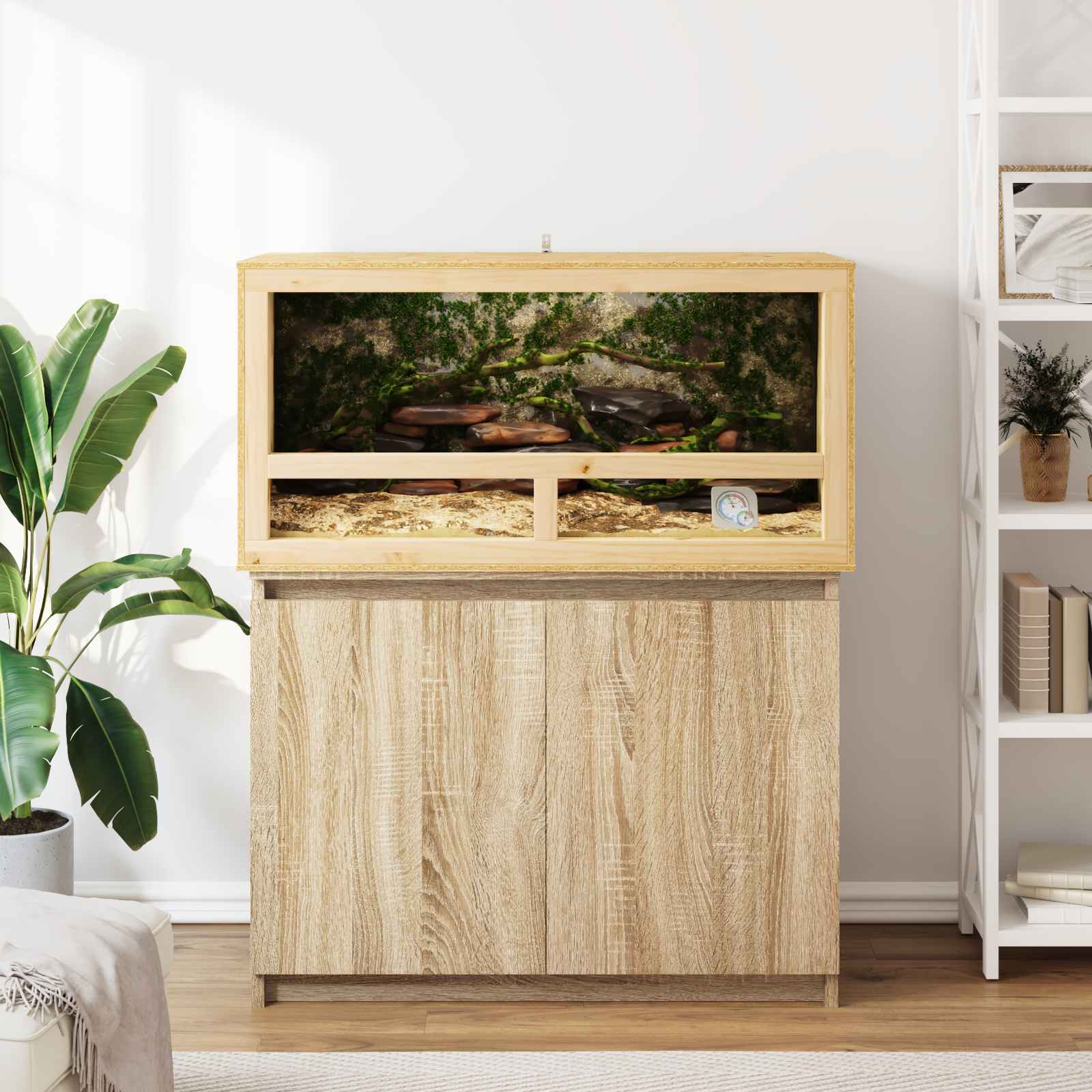 vidaXL Terrarium Brązowy 100 x 50 x 50 cm OSB