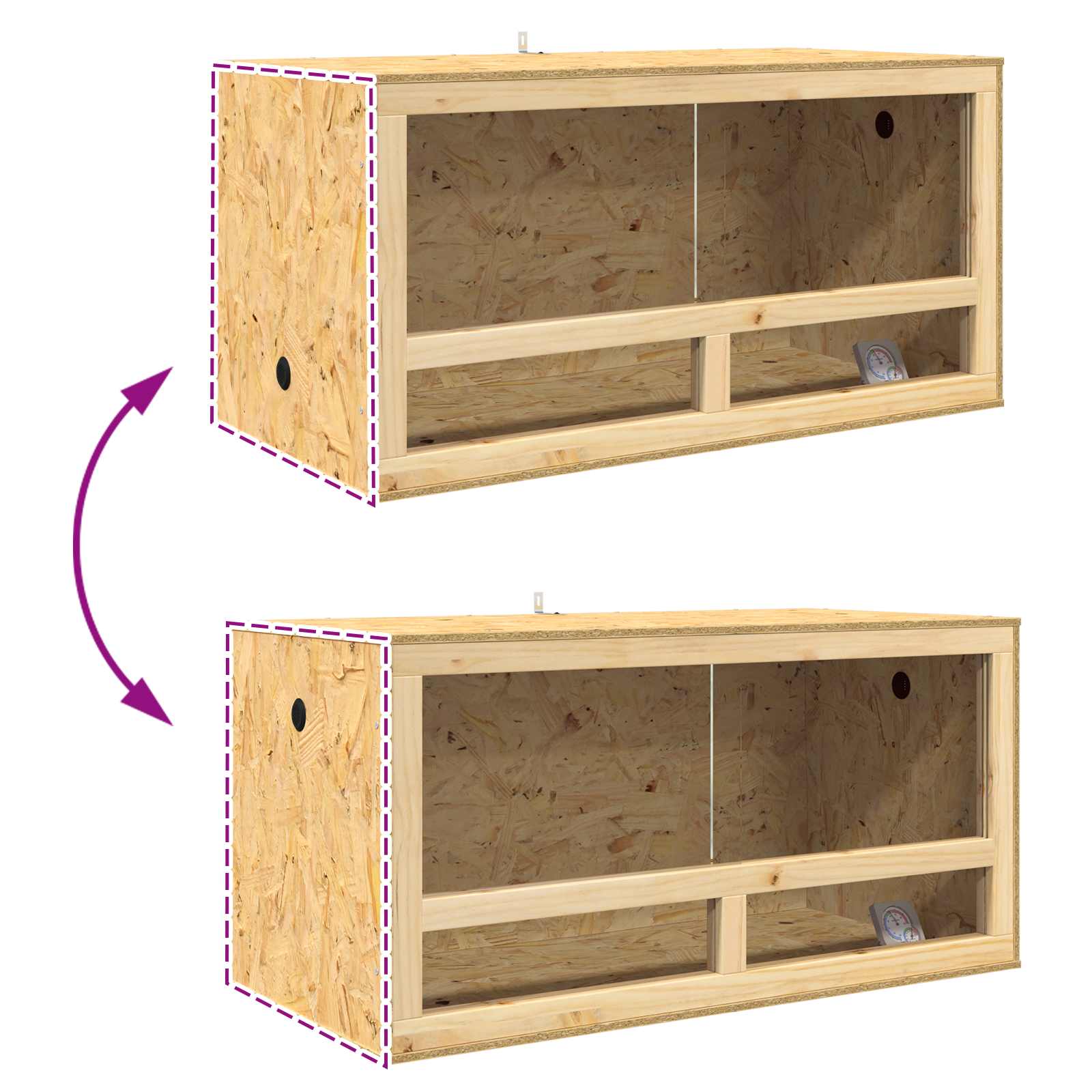 vidaXL Terrarium Brązowy 100 x 50 x 50 cm OSB